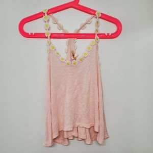 Daisy Trim Racerback Cropped Tank